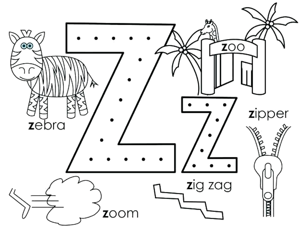 Letter Z coloring pages