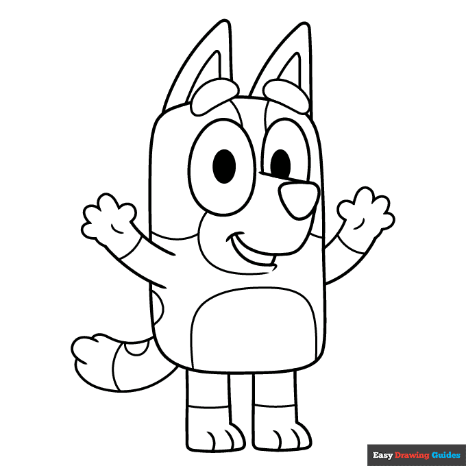 Bingo from Bluey Coloring Page | Easy Drawing Guides