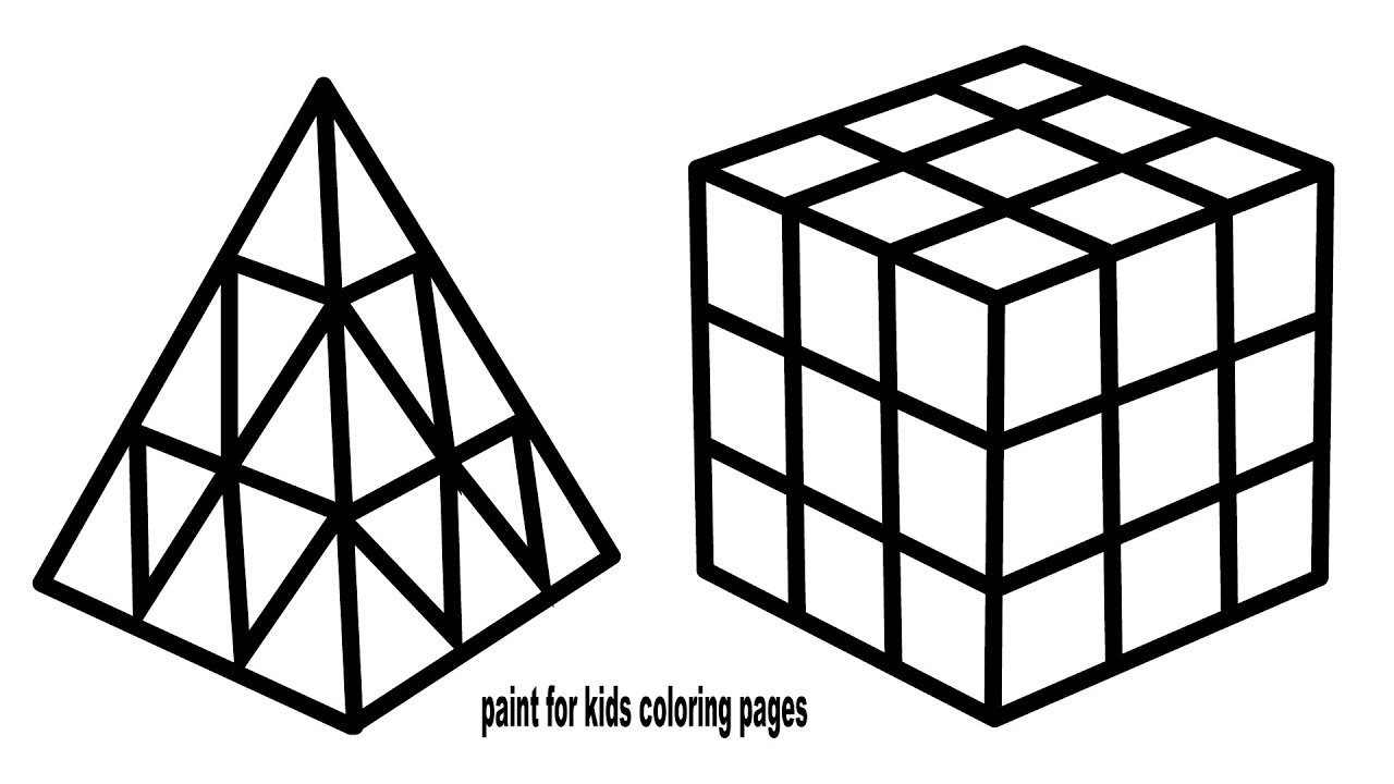 Rubik's Cube Drawing and Coloring, How to Draw Rubik's Cube, Coloring Pages  for Toddlers - YouTube
