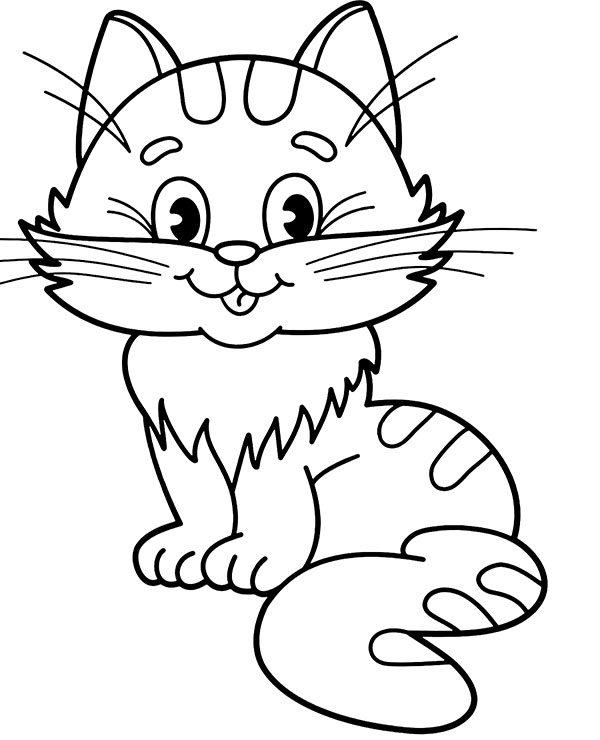 Fluffy cat coloring sheet to print - Topcoloringpages.net