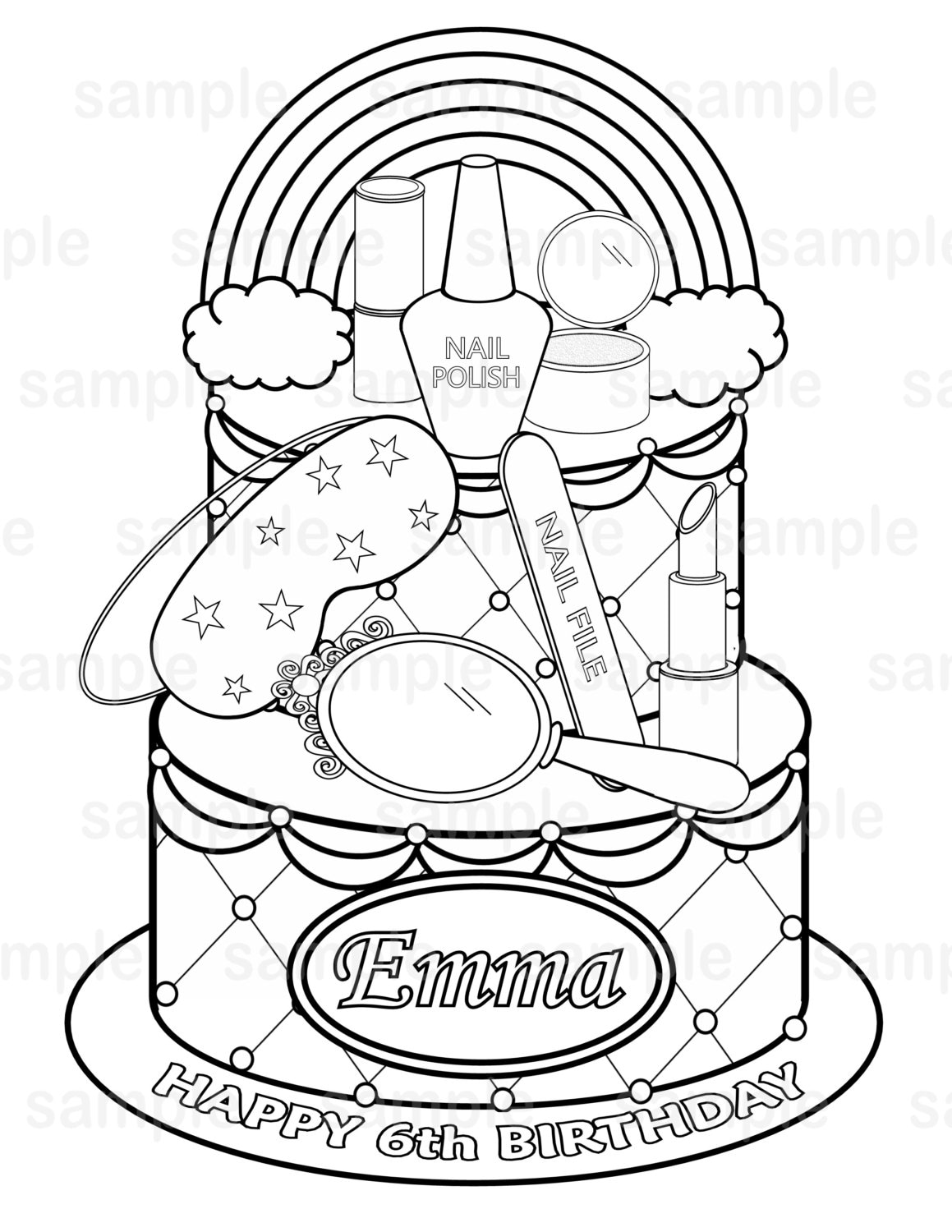 Personalized Spa Coloring Page Birthday Party Favor Colouring - Etsy