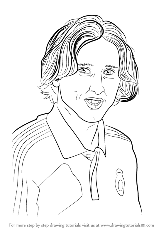Learn How to Draw Luka Modric (Footballers) Step by Step : Drawing Tutorials