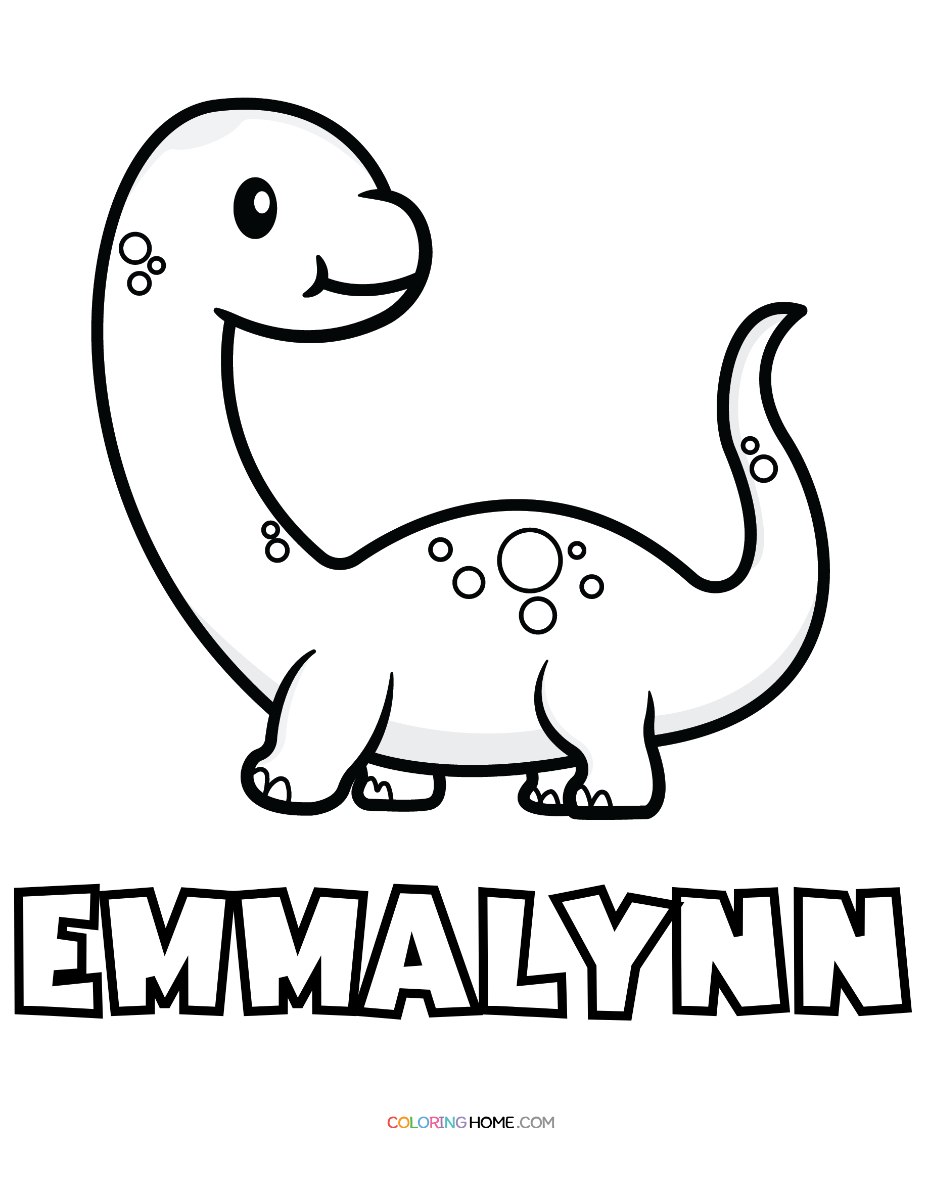 Emmalynn dinosaur coloring page