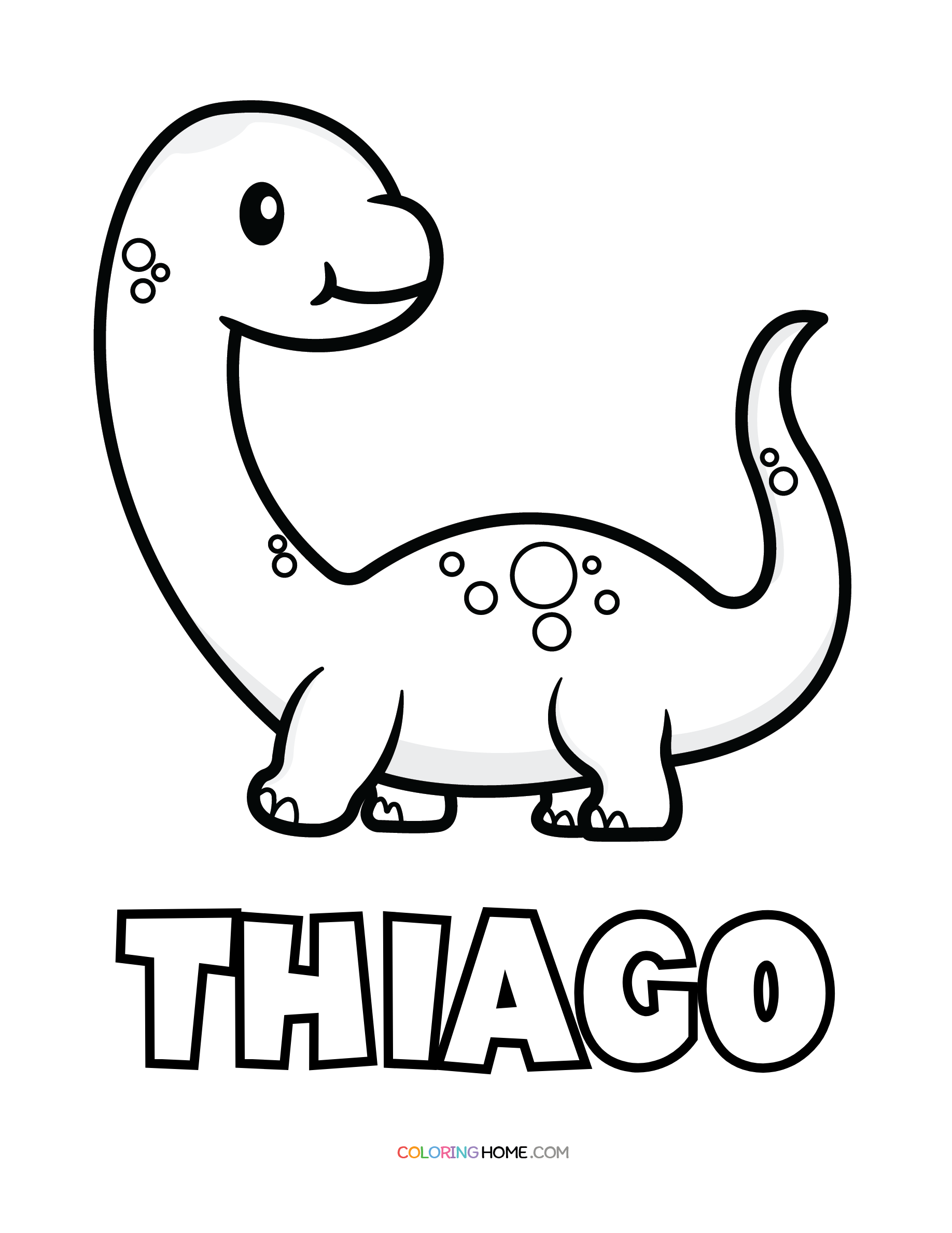 Thiago dinosaur coloring page