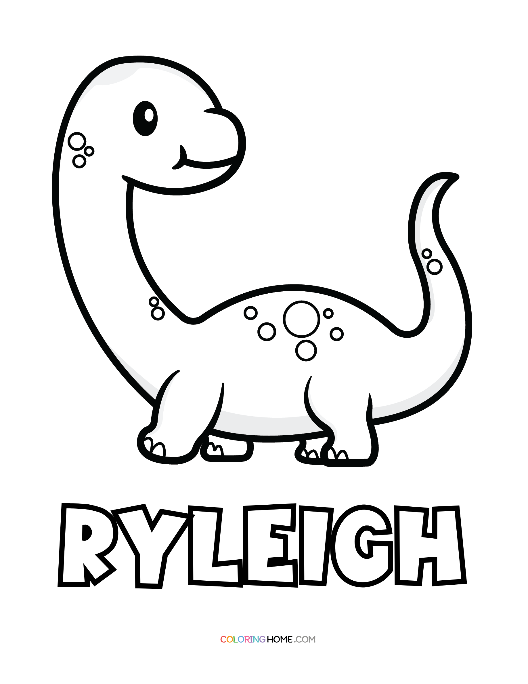Ryleigh dinosaur coloring page