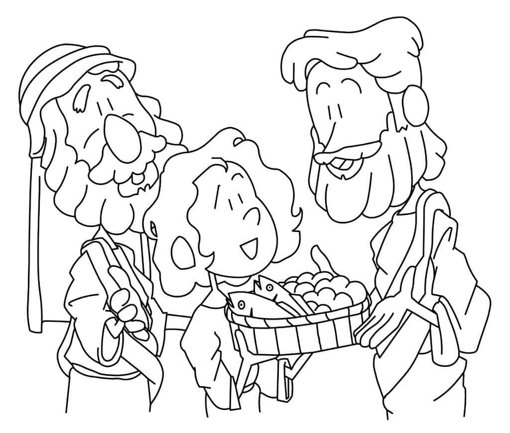 Jesus Feeds 5,000 Coloring Page | Ministry-To-Children