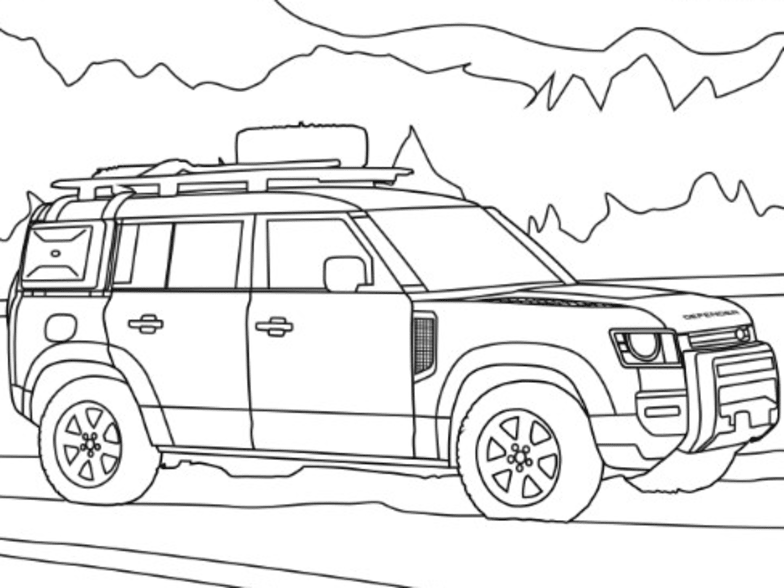 Land Rover Defender Colouring-in Template | Marshall Motor Group