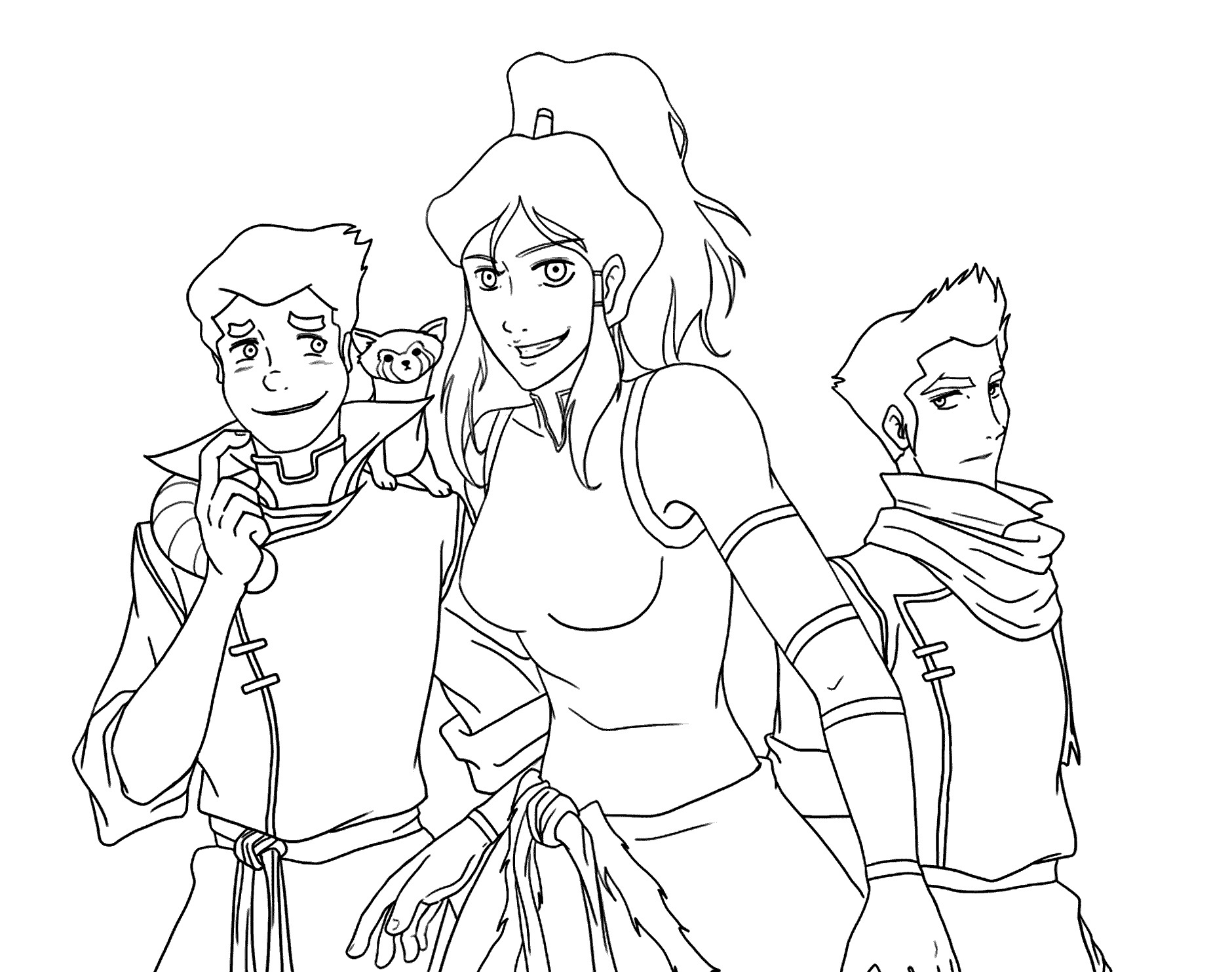 Korra and friends coloring pages for kids, printable free - The Legend of  Korra | Cartoon coloring pages, Coloring pages, Korra