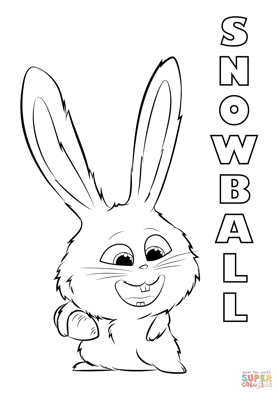 Snowball from the Secret Life of Pets coloring page | Free Printable Coloring  Pages