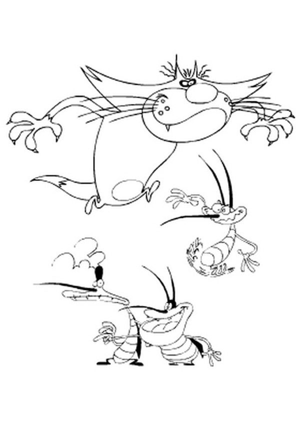 OGGY AND THE COCKROACHES coloring pages - Jack and Cockroaches
