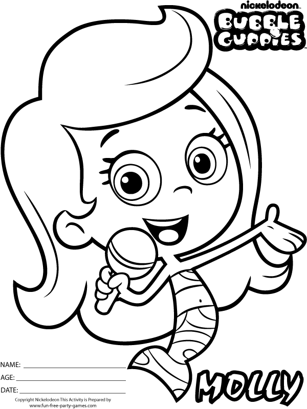 Molly Bubble Guppies Coloring Pages ...