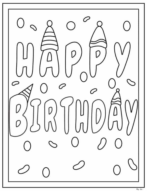 Happy Birthday Coloring Pages | Skip To ...