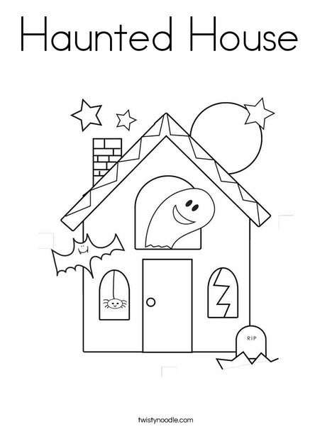 Haunted House Coloring Page - Twisty Noodle