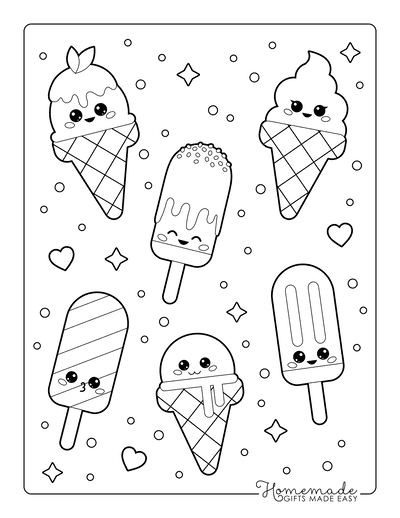 Ice Cream Coloring Pages for Kids & Adults