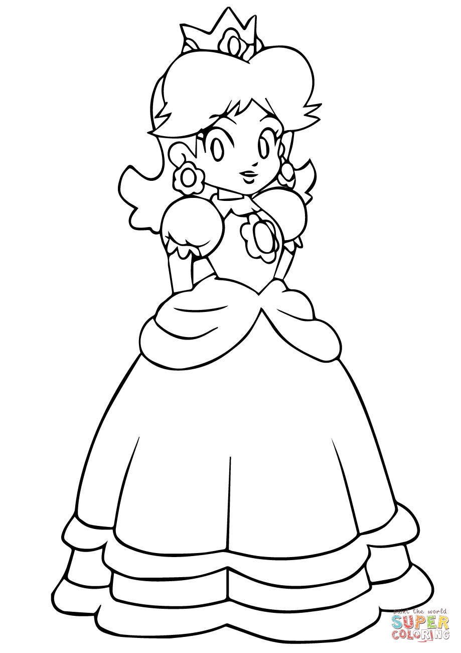 Mario Daisy coloring page | Free Printable Coloring Pages