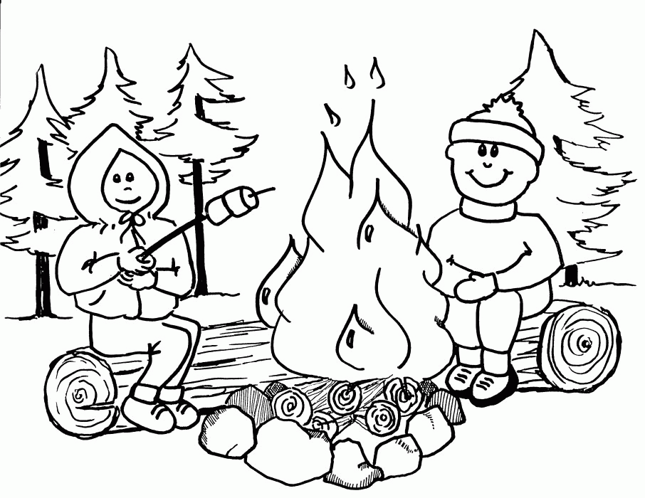 Campfire Coloring Pages To Print - Coloring Pages For All Ages
