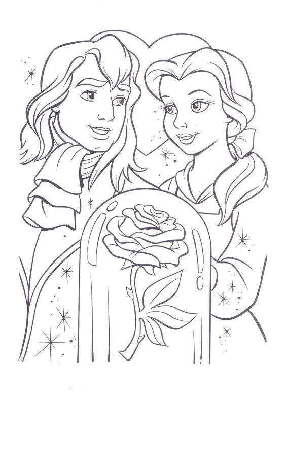 Beauty and The Beast Coloring Page | Coloring Pages of Epicness ...