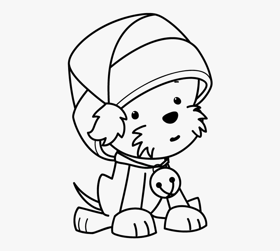 Funny Puppy Wearing Christmas Hat Coloring Pages - Cute Christmas Dogs  Coloring Pages , Free Transparent Clipart - ClipartKey
