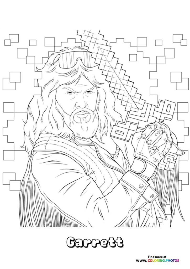 Garrett from Minecraft movie - Coloring Pages for kids
