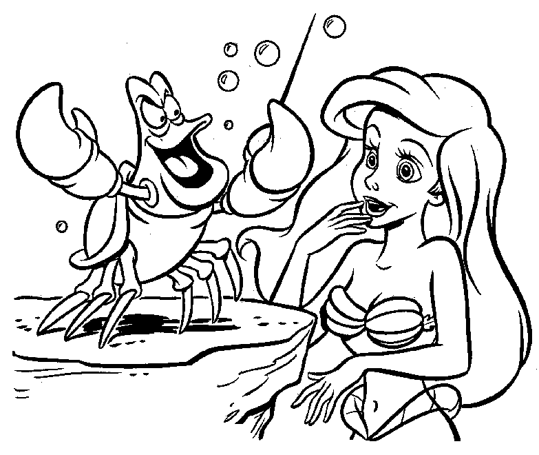 Little Mermaid Characters Coloring Pages