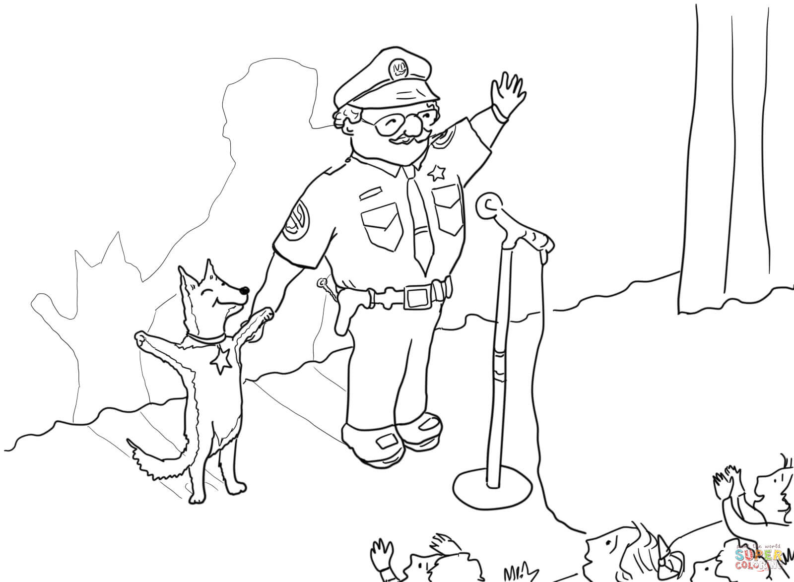Officer Buckle and gloria taking a bow on stage coloring page