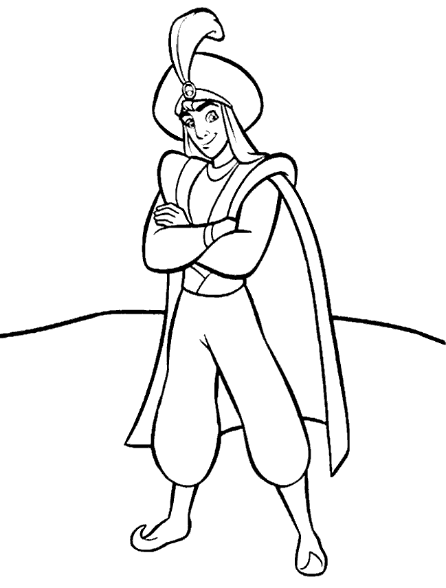 Aladdin y Jasmine Colouring Pages (page 2)