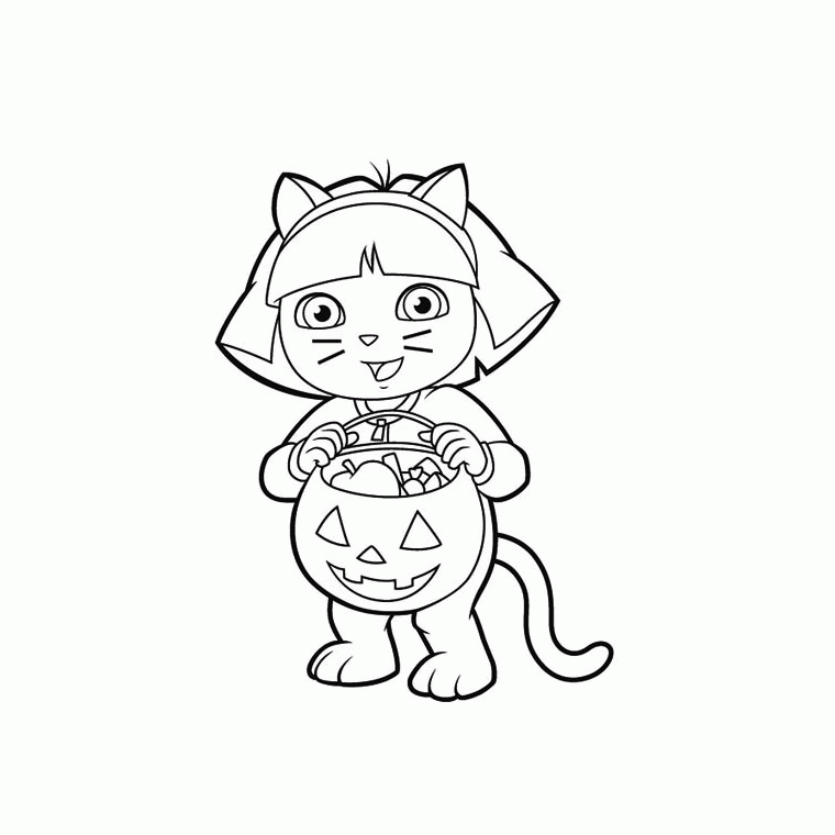 Dora Halloween Coloring Pages and boots 5 pictures _ Dora123 