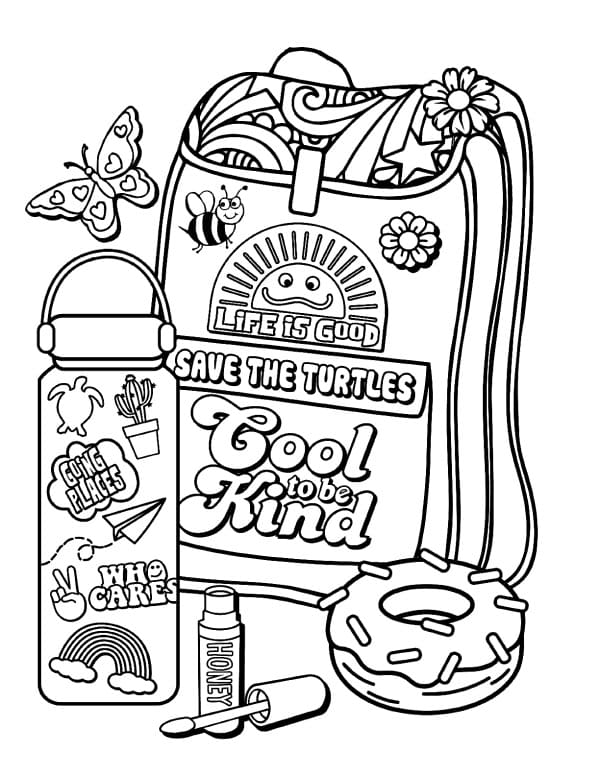 Cool To Be Kind VSCO Girl Coloring Page - Free Printable Coloring Pages for  Kids