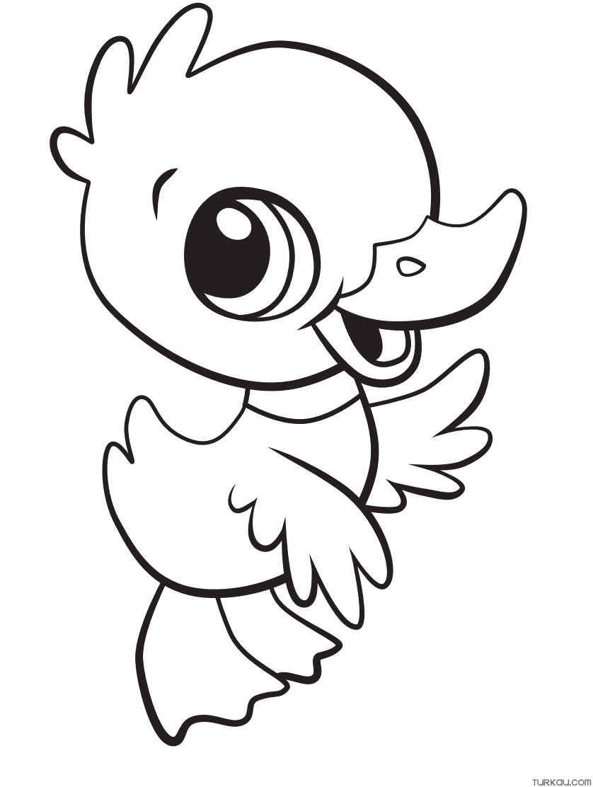Baby Duck Coloring Page » Turkau