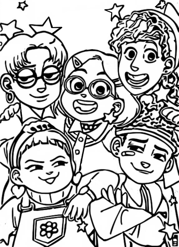 Coloring page Turning red : Mei Lee and her friends 15