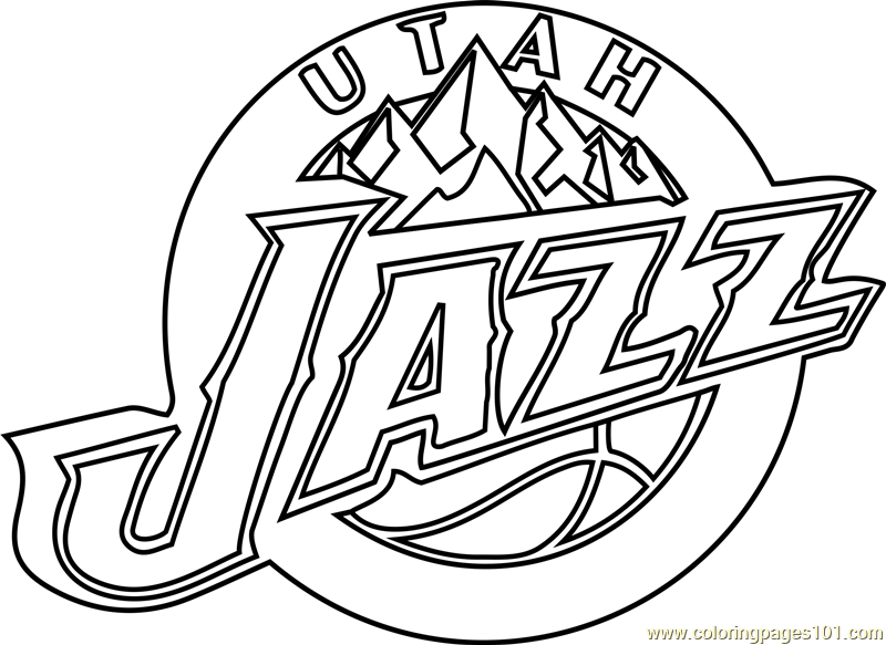 Utah Jazz Coloring Page for Kids - Free NBA Printable Coloring Pages Online  for Kids - ColoringPages101.com | Coloring Pages for Kids