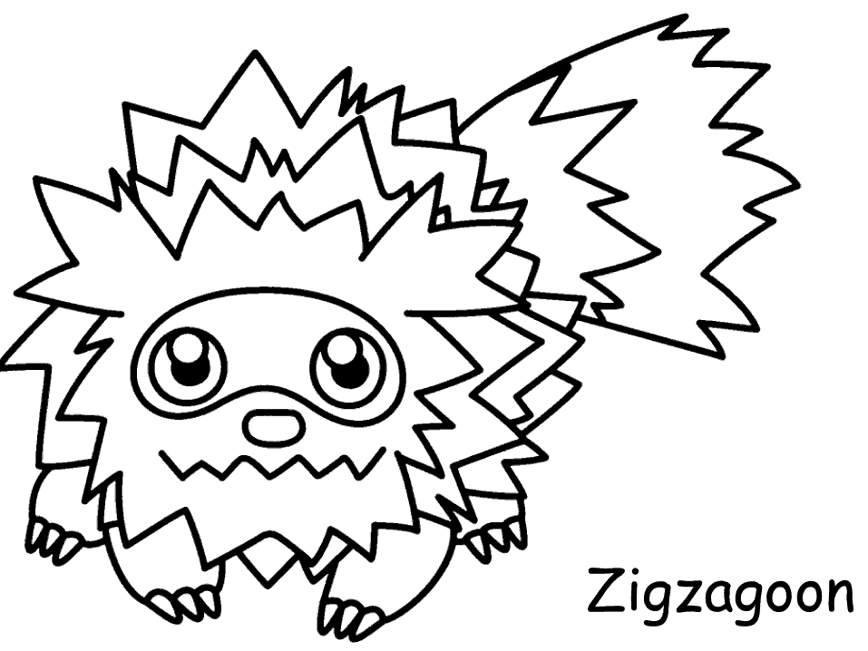 Kleurplaat Pokemon Zigzagoon | Kleurplaten, Pokemon, Kleurboek