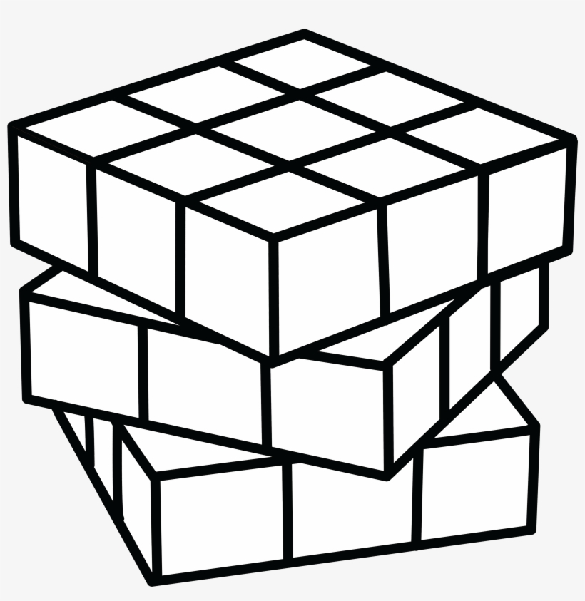 Cube Clipart Coloring Page - Rubix Cube Coloring Pages - Free Transparent  PNG Download - PNGkey