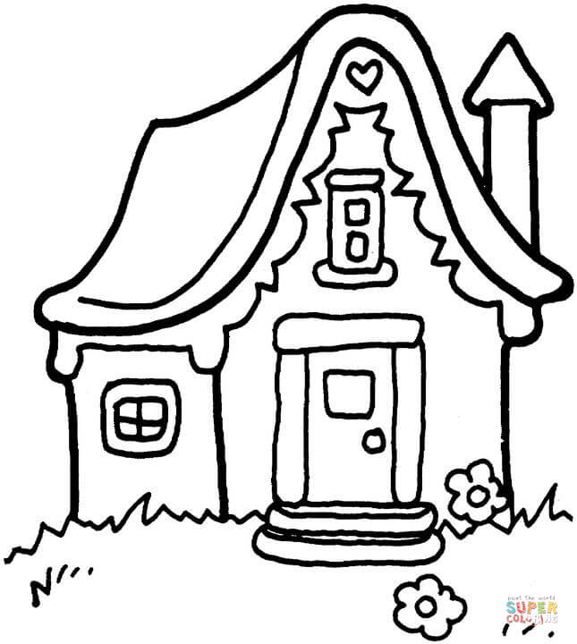 Little House coloring page | Free Printable Coloring Pages