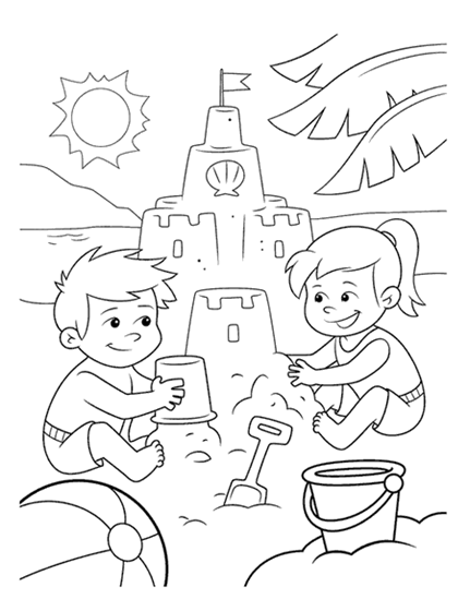 Fun at the Beach Coloring Page | crayola.com