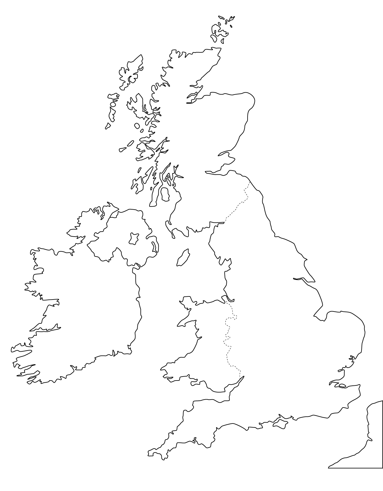 Printable Blank Map of the UK