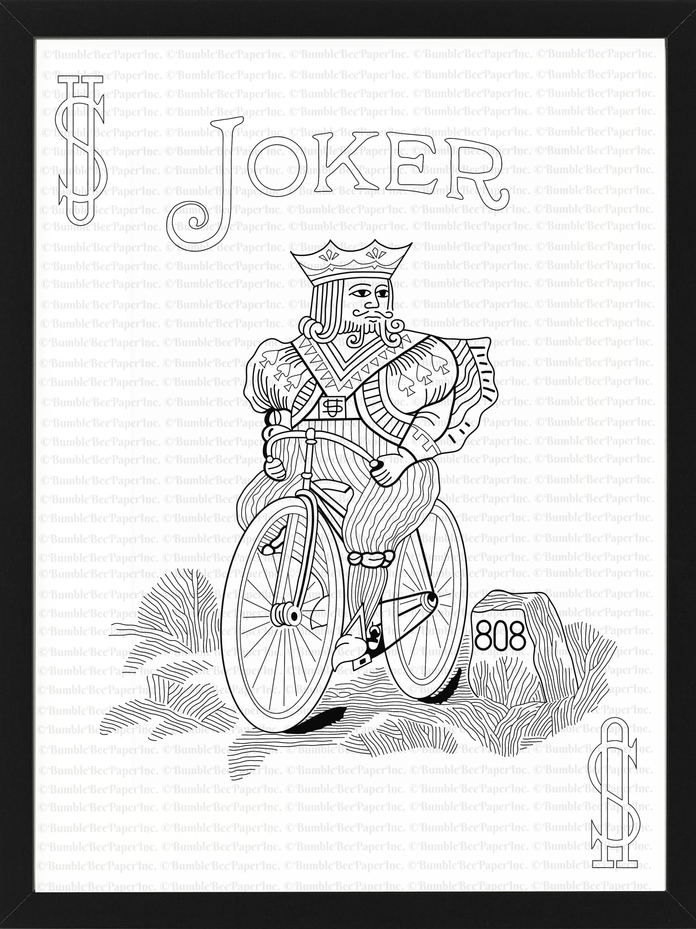 Joker Playing Card Coloring Page/wall Art - Etsy