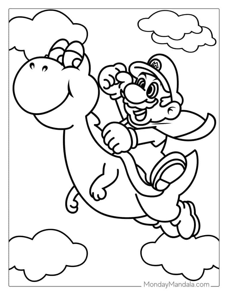 50 Mario Coloring Pages (Free PDF Printables)