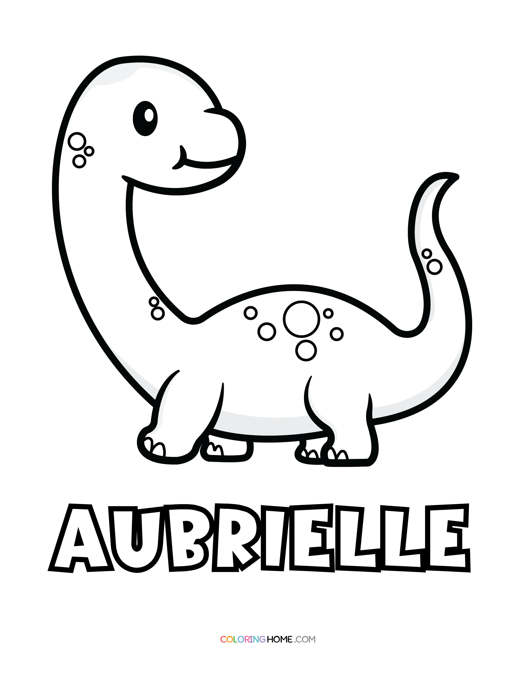 Aubrielle dinosaur coloring page