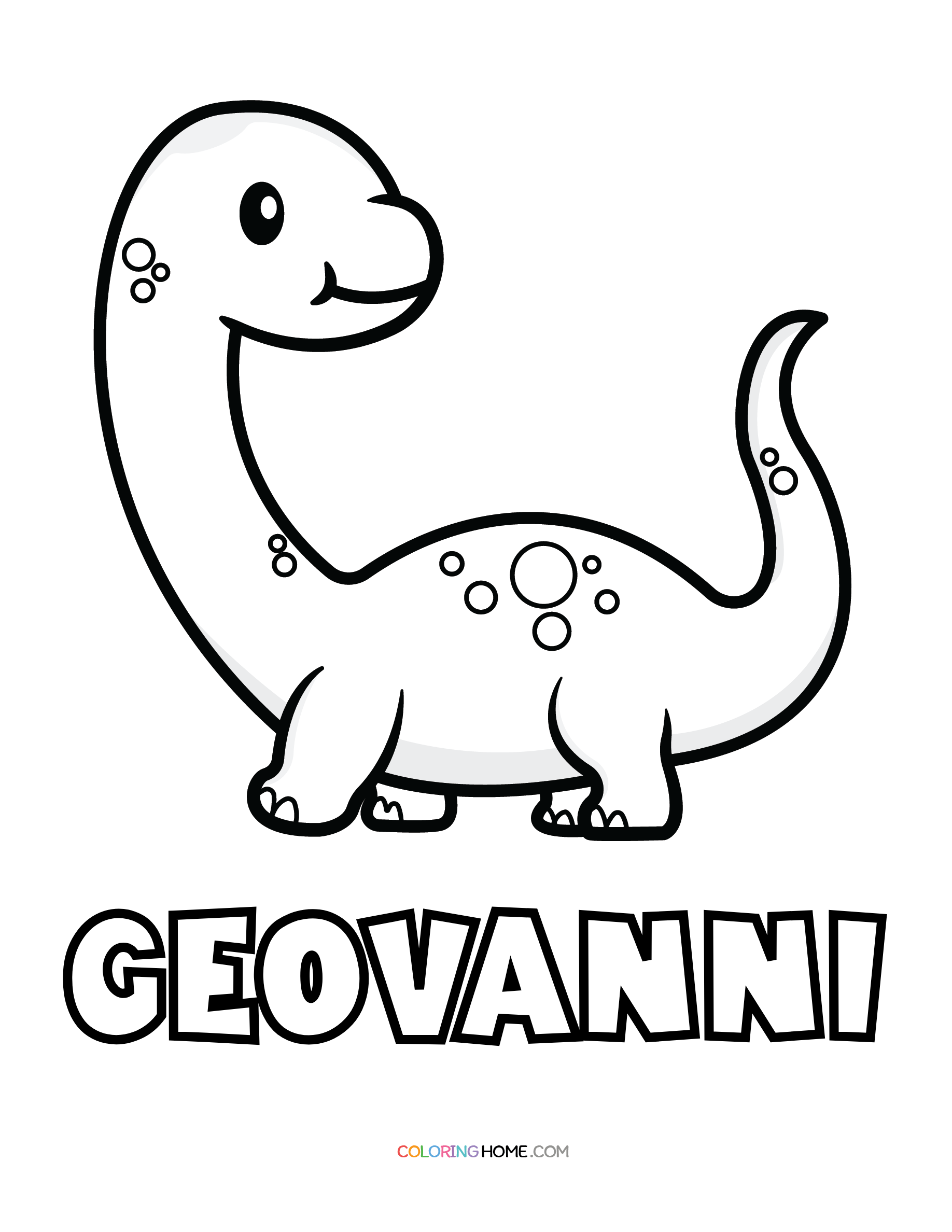 Geovanni dinosaur coloring page