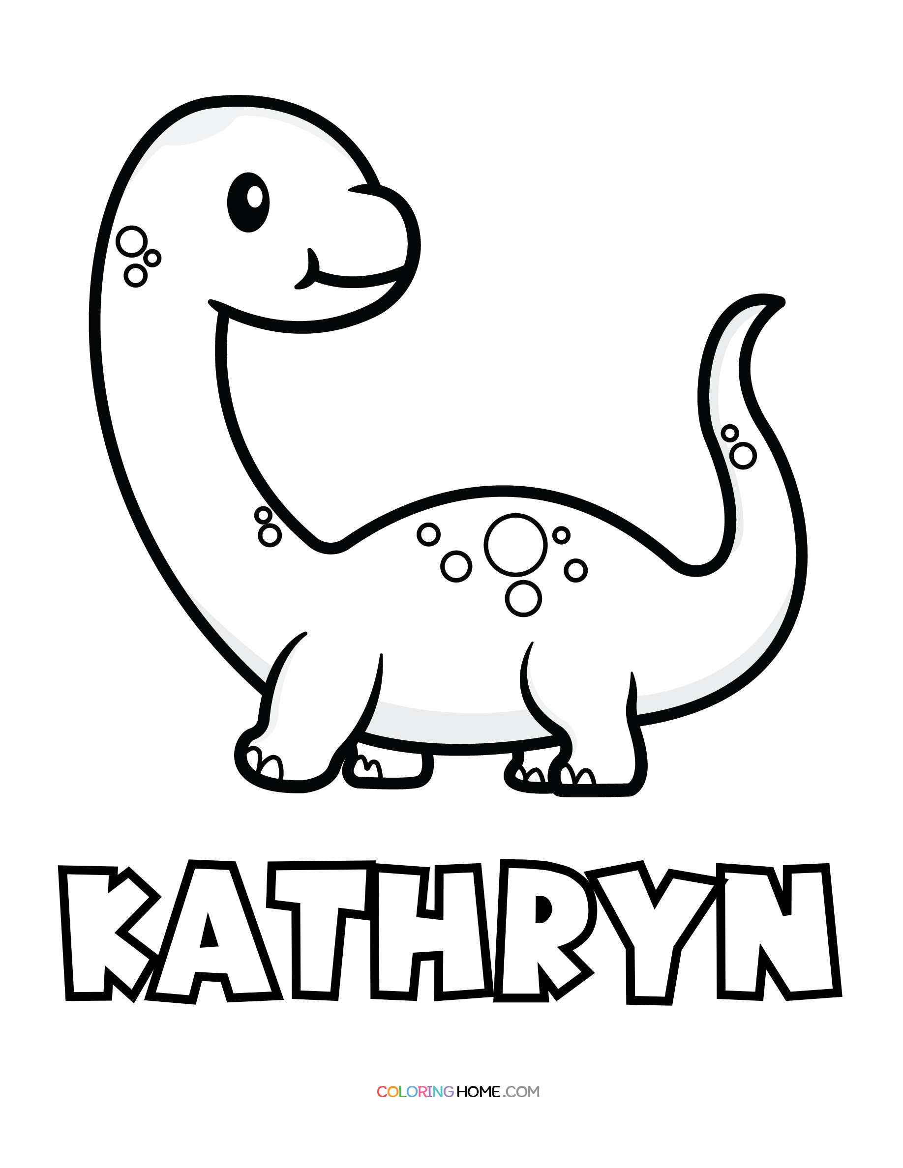 Kathryn dinosaur coloring page
