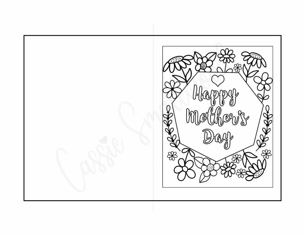 26 Unique Printable Mother's Day Cards To Color {PDF} - Cassie Smallwood