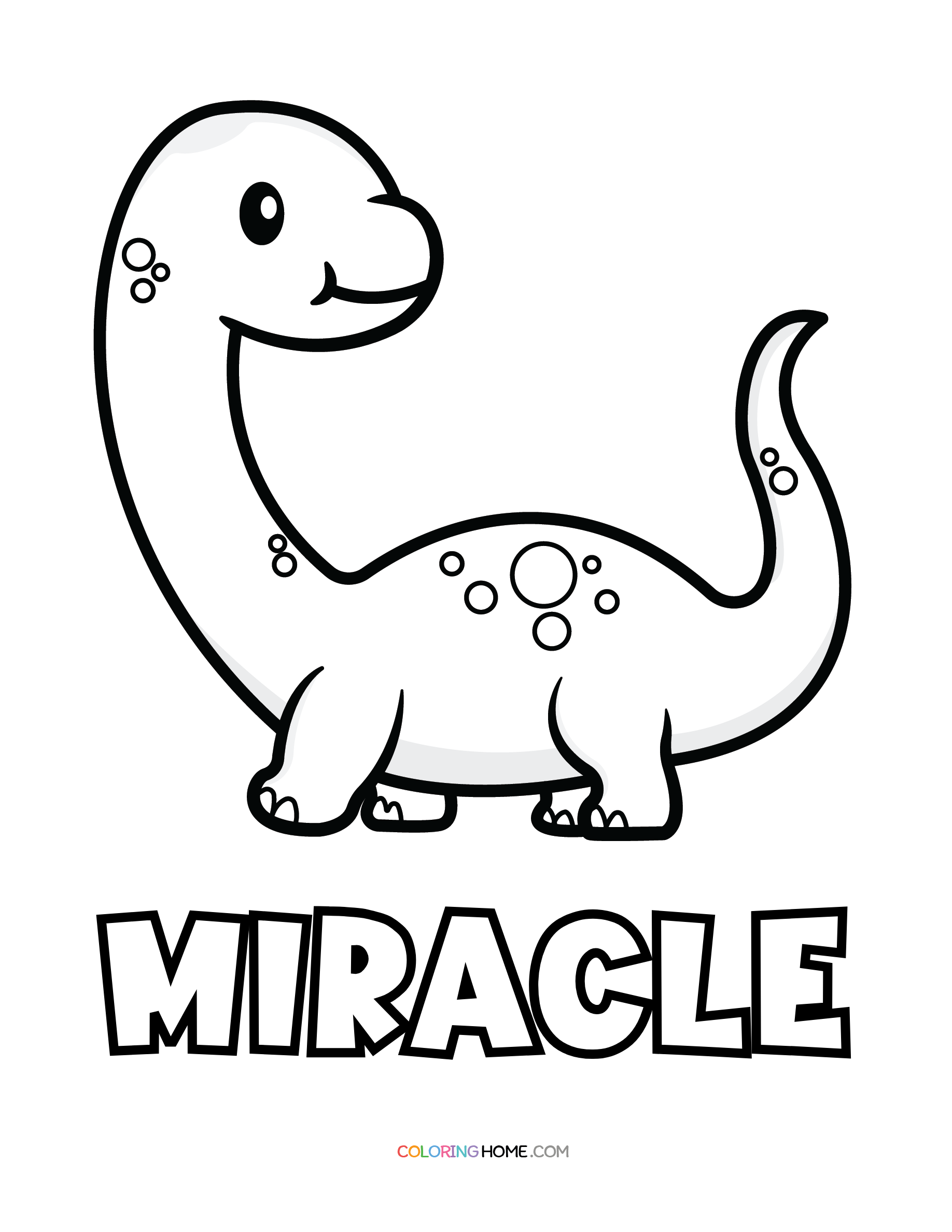 Miracle dinosaur coloring page