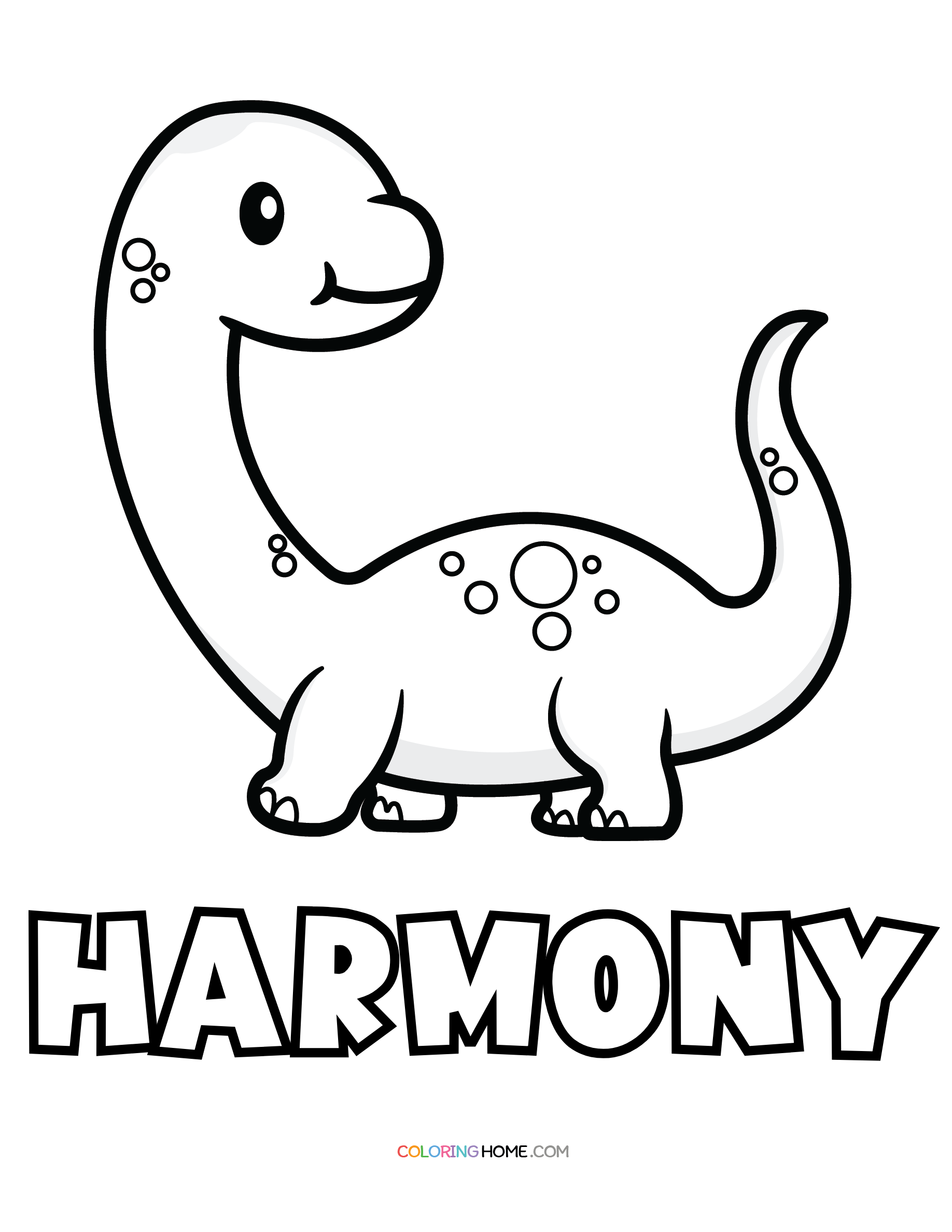 Harmony dinosaur coloring page