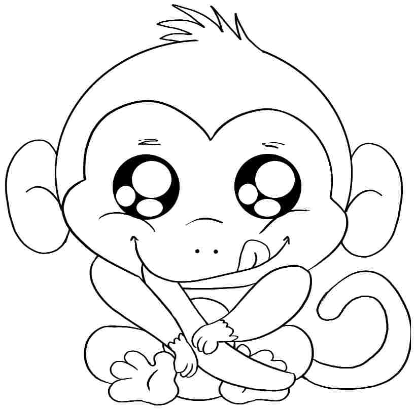 printable monkey coloring pages - High Quality Coloring Pages