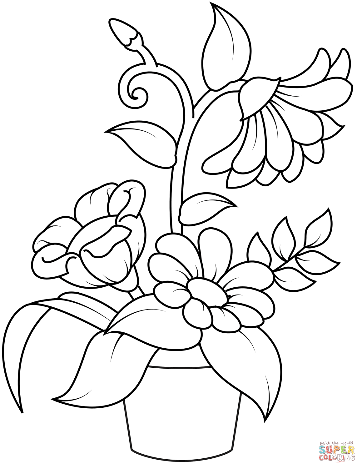 Flowerpot coloring page | Free Printable Coloring Pages