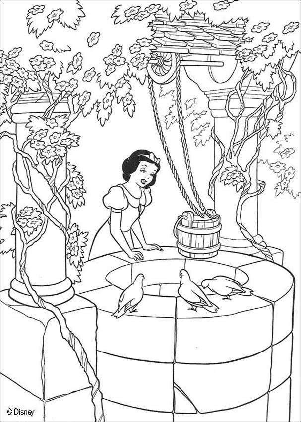 Snow White and the seven dwarfs coloring pages - Poisoned apple ...