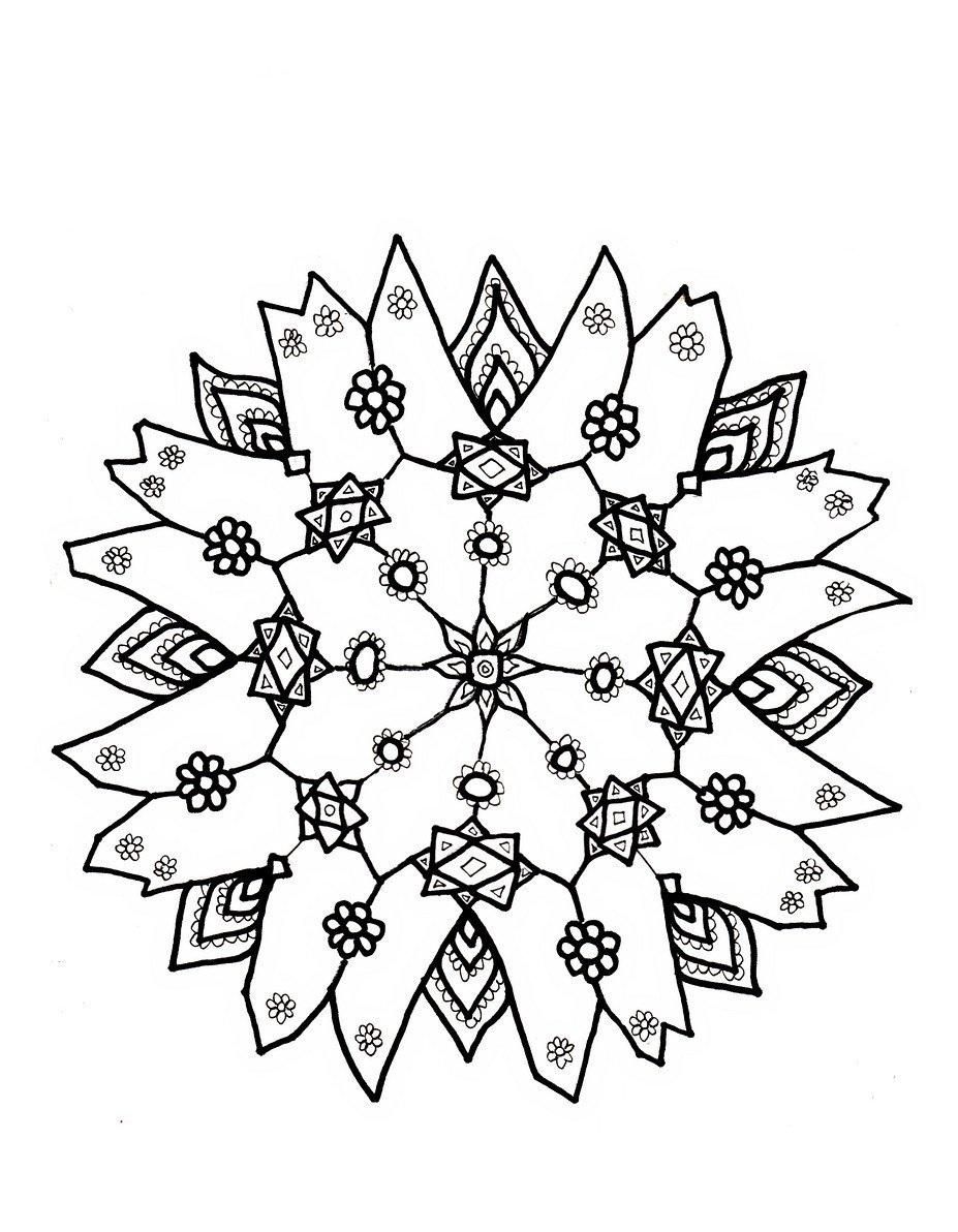snowflakes Free Coloring pages online print.