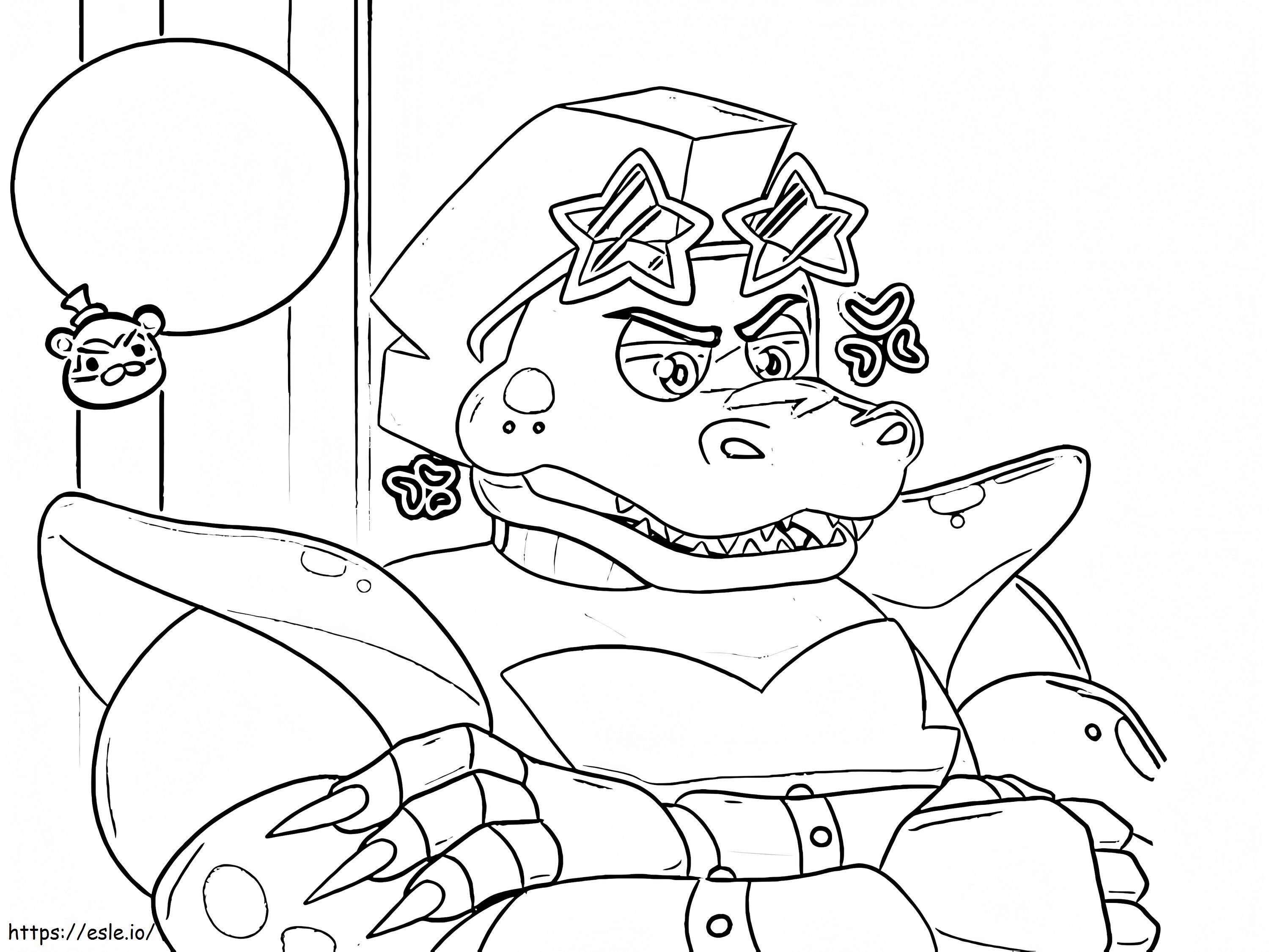 Free Montgomery Gator FNAF coloring page