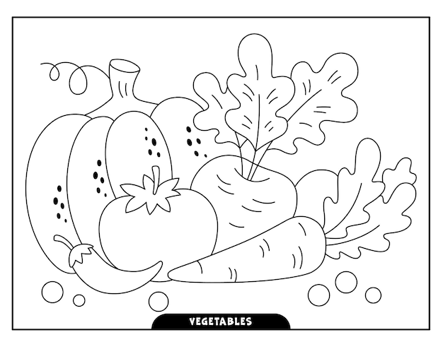 Vegetable coloring pages for kids